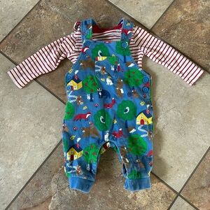 Baby Boden Overall and Shirt Set 3-5 months